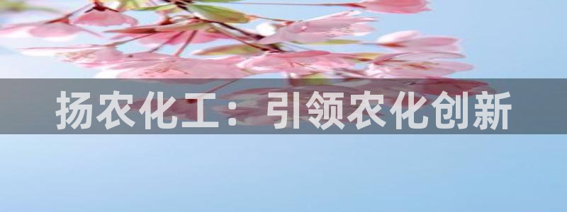 球盟会最新：扬农化工：引领农化创新